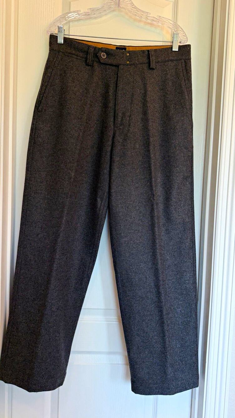 Gap Men Classic Gray Solid Pants Pockets Dark Academia Preppy Old Money 32/30